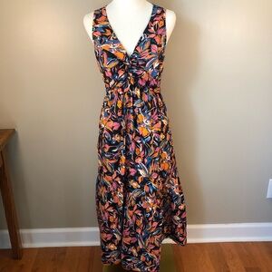 French Connection 100% Cotton Vibrant Floral Sleeveless Maxi Dress Size S